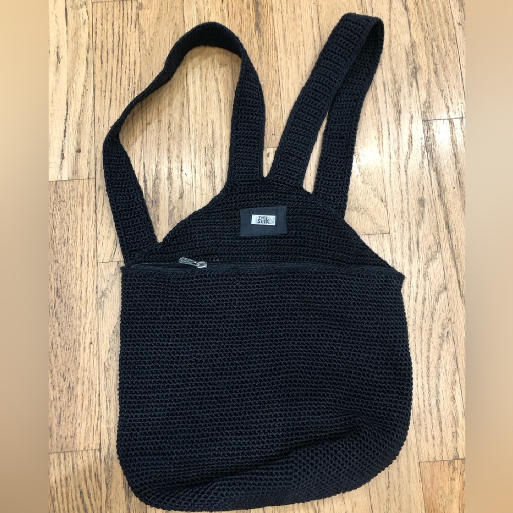 The Sak Black Knit Backpack Bag